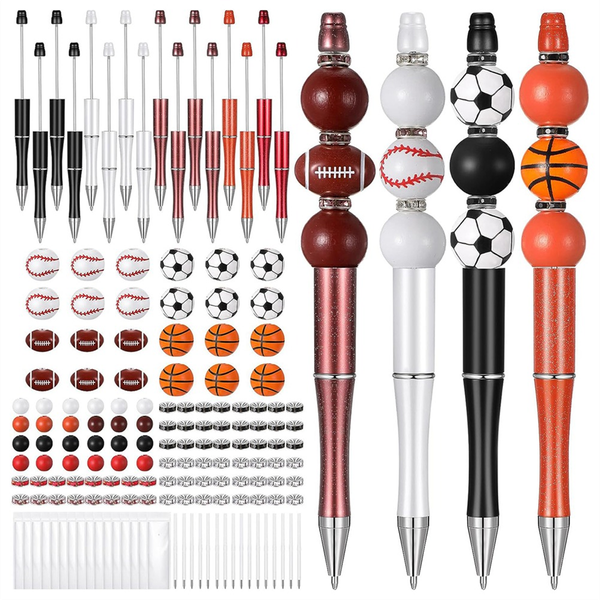 16 Set Plastic Ball Beadable Pens Bulk Diy Bead Pen Making Kit