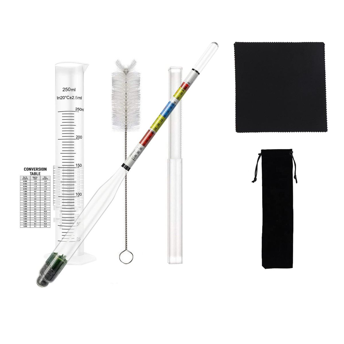 Hydrometer For Alcohol Alcoholmeter Tester Kit, Test Jar (Beer & Spirits) Buy Online in South