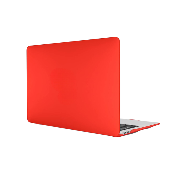 Crystal Clear Dust Proof Hard Shell Case Compatible with MacBook Air M1 - Red