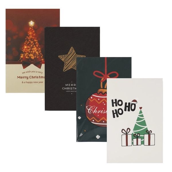 Festive Christmas Greeting Cards Pack of 4