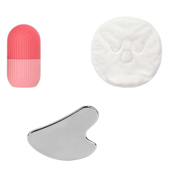 Ultimate Facila Care Combo: Ice roller, Compress Towel, Gua Sha
