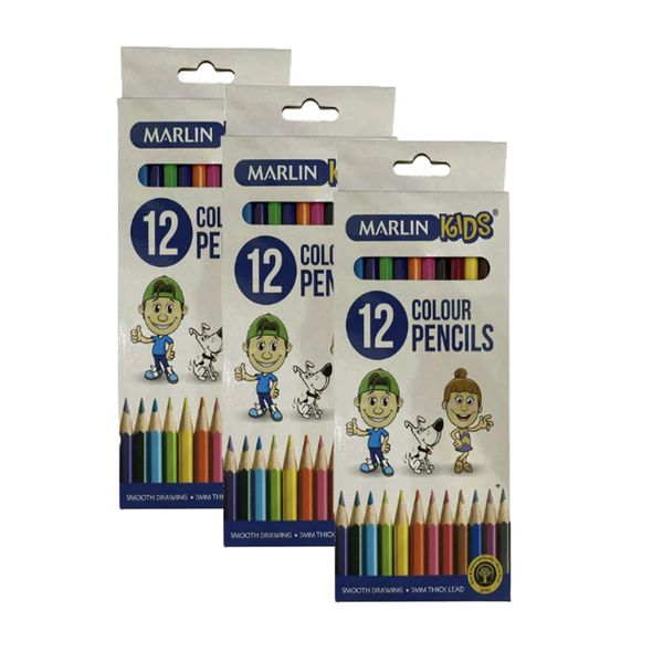 Marlin Colour Pencils - 3 x 12 pack