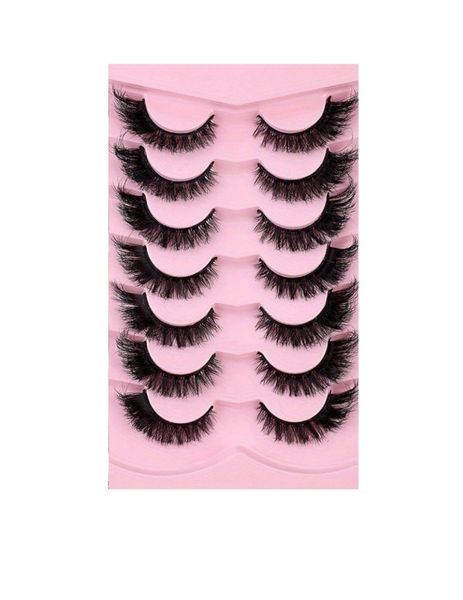 7 Pairs of Fluffy False Lashes - Natural Black