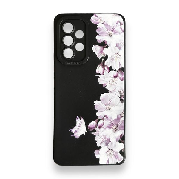 AMA Flower Line Black Silicon Protective Case For Samsung Galaxy S22 Ultra