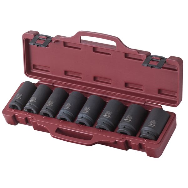 Kraftwerk Deep Impact Socket Set - 3/4"" Drive, 8 Pieces