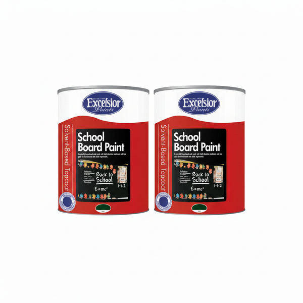 Excelsior Blackboard Paint 1 l - Durable Black Surface for Writing - 2 Pack