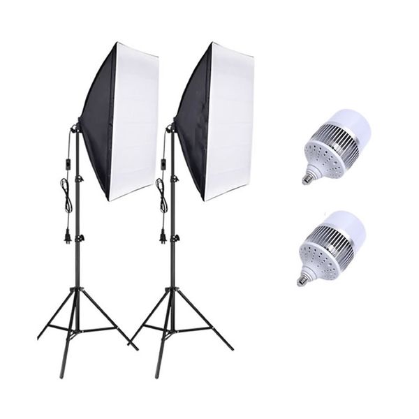 2Pcs 200W Photography Studio Softbox Lighting Kit