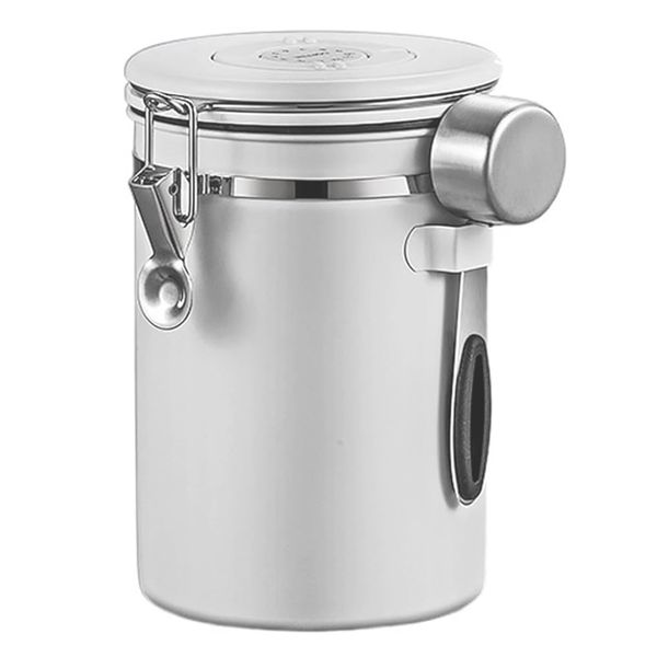 1800ml Airtight Coffee Canister With Scoop Vacuum Foods Storage Container