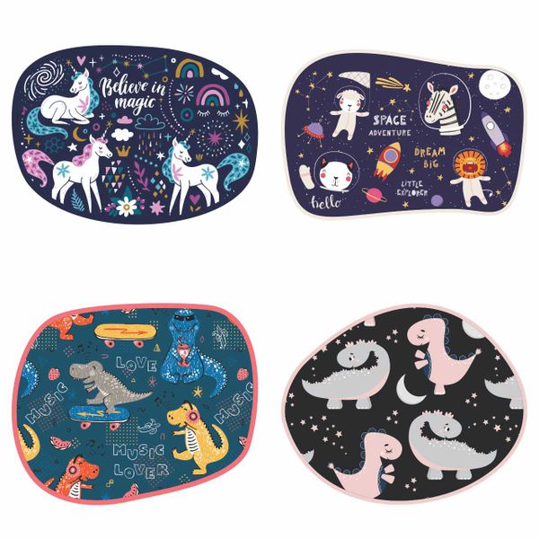 Kids Car Side Window Sun Shade Dino and Unicorn