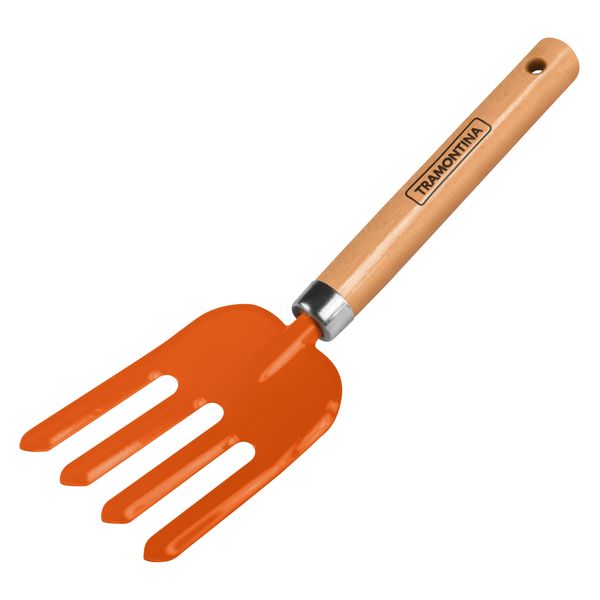 Tramontina 4 Teeth Metal Fork for Gardening with Wooden Handle