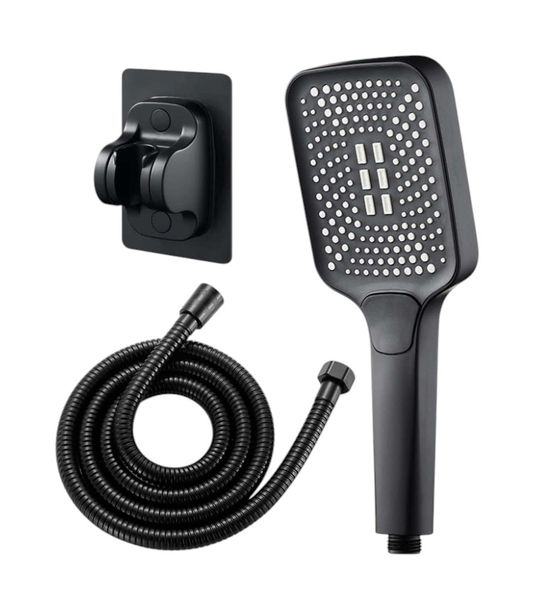 Handheld Shower Head with Hose &amp; Showerhead Holder Set - Silver