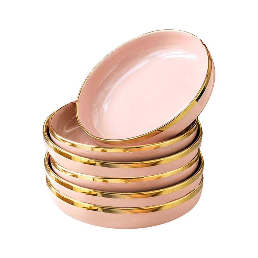 Dream Home Premium Modern Ceramic Dinnerware Plate with Gold Rim 26cm Buy Online in South