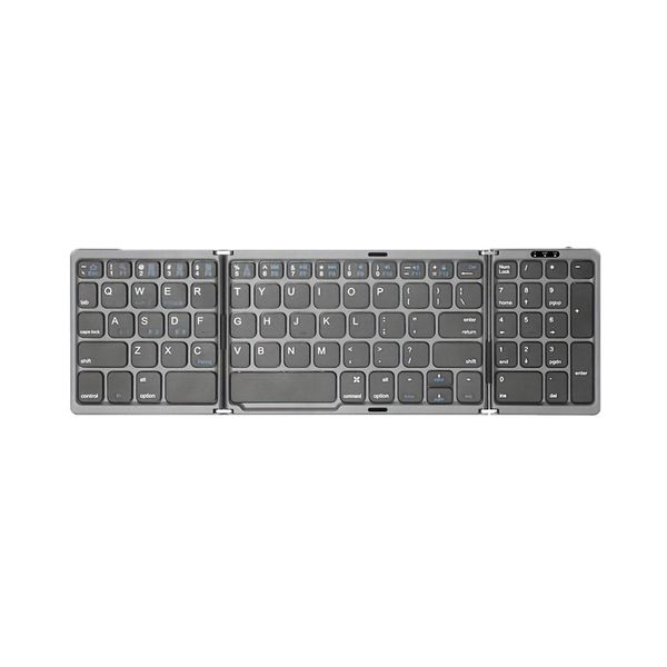 Foldable Wireless Keyboard with Numeric Keypad - Portable Mini Keyboard
