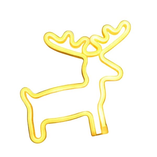A25 LED Reindeer Neon Sign Lamp USB And Battery Operated Warm White