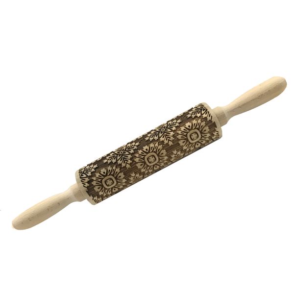 Wooden Christmas 3D Embossing Pattern Rolling Pins for Baking
