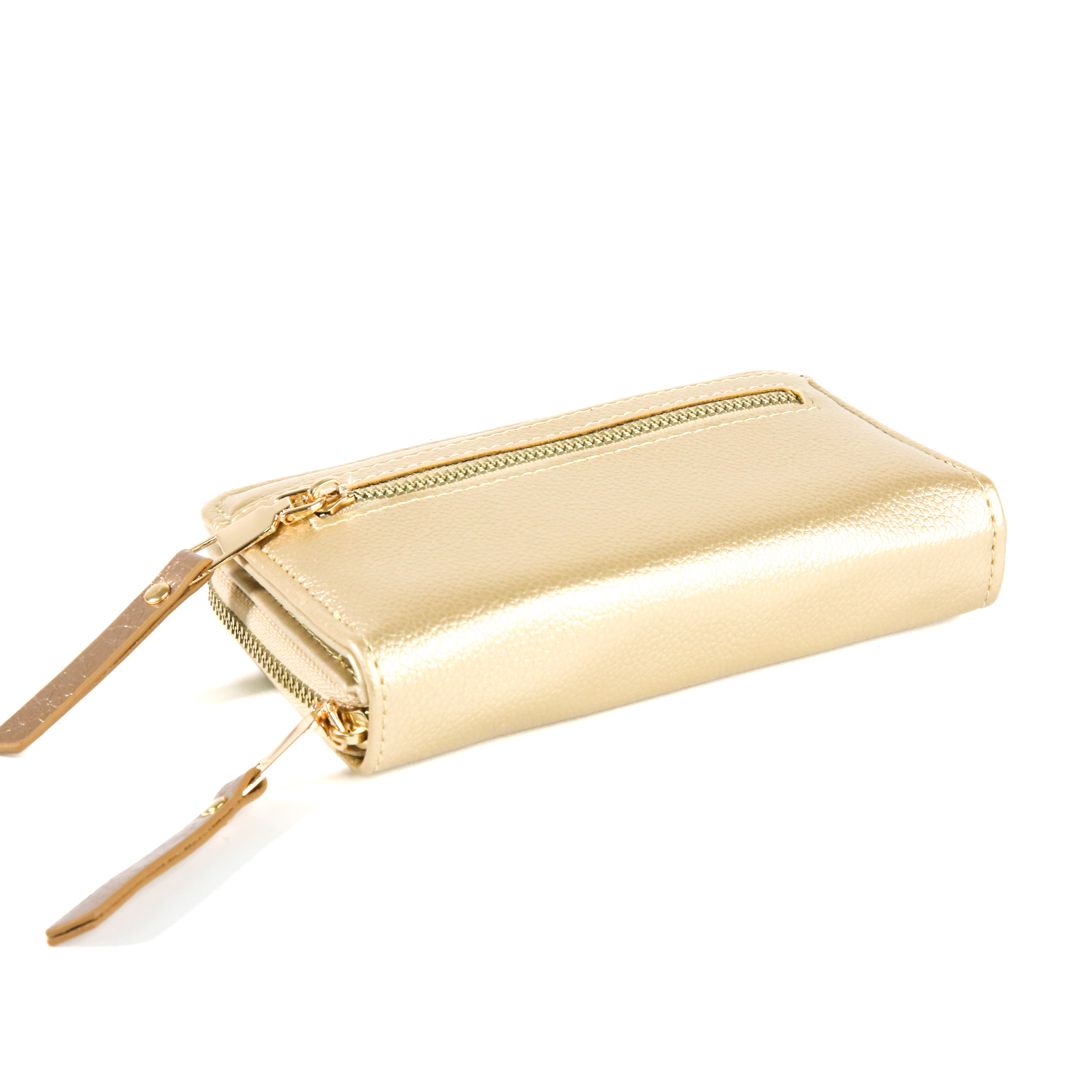 Ladies PU Leather Wallet - Full Zip Coin Pocket and Clip-Closure Note/Card