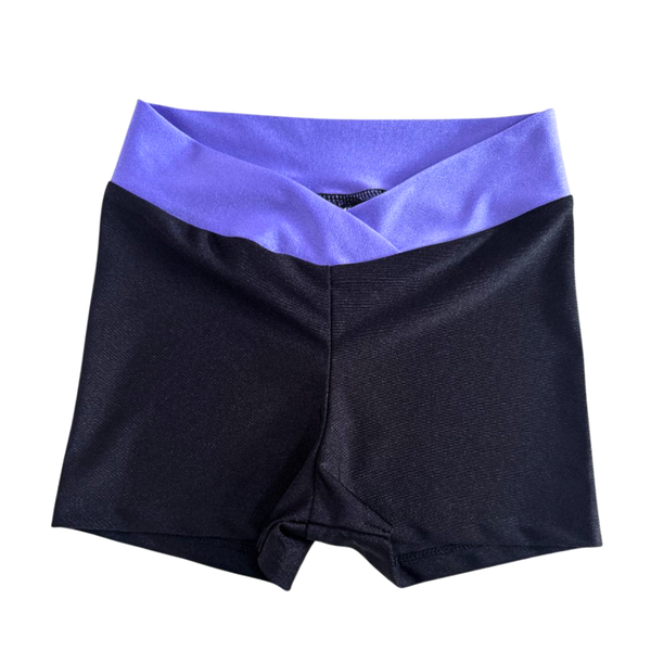 Kids Purple Band Black Hipster Hotpants