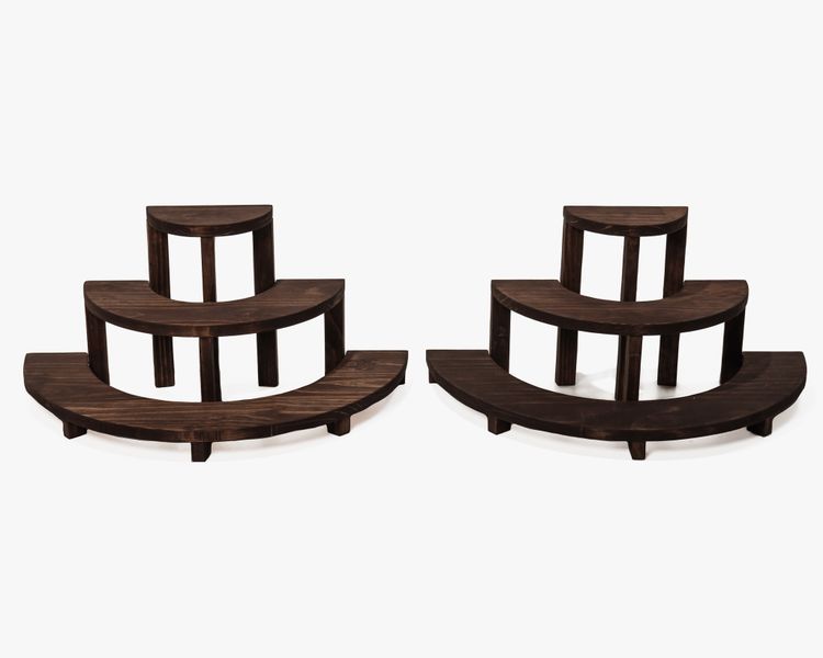 Brown Wood Cake Stand for 2