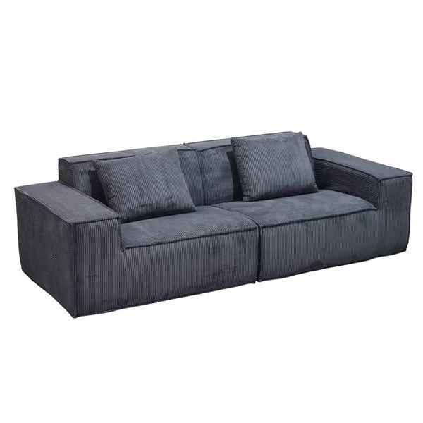 Ziyane Corduroy Compressed Sofa Couch - Boxed Delivery, Easy Setup