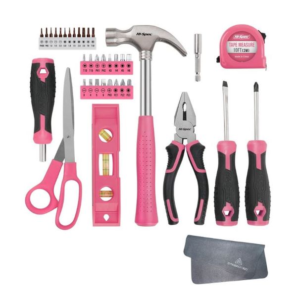 Synergy360 Pink DIY Tool Set For Women - 42-Piece