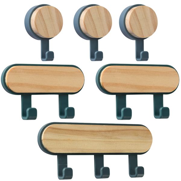 Home Self Adhesive Wall Mounted Storage HooksJumbo Set of 6(6.3-12.5cm)