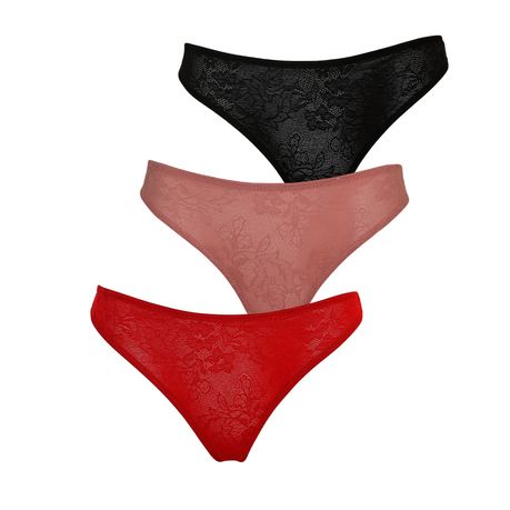 5 Pack Women Sexy Lace Seamless Thong Underwear Breathable G