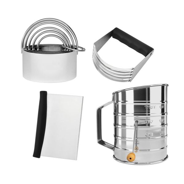 Stainless Steel Pastry Blender Set With Pastry Cutter 5Piece Biscuit Cutter