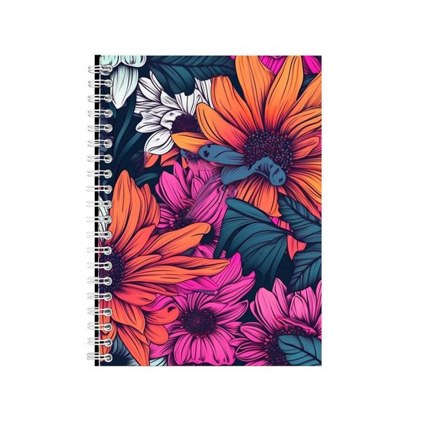 Floral Pattern Bright Sunflowers Notebook Gift Idea Notepad Pad 112