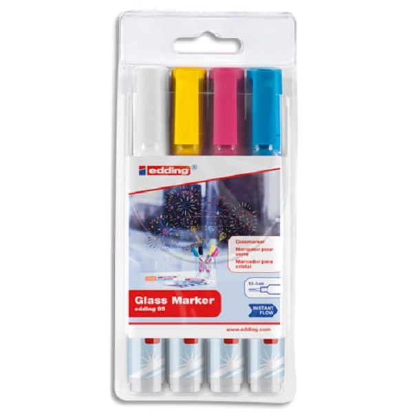 Edding 95 Glass Markers Wallet of 4