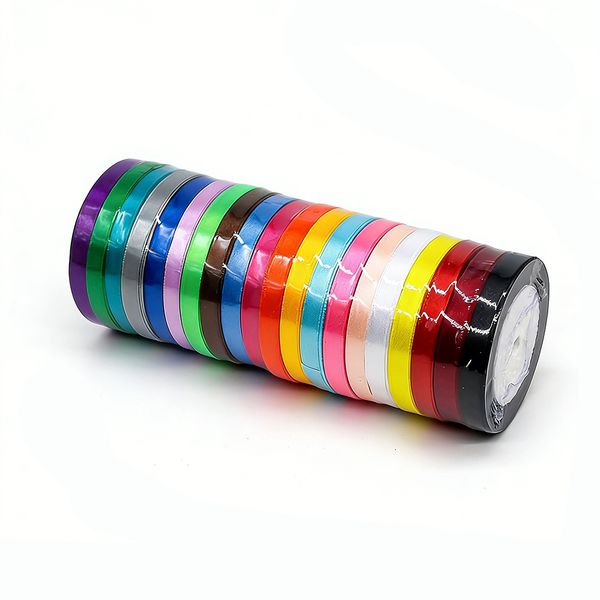 20 Rolls Rainbow Satin Ribbon-10mm width Bows and Wrappin Ribbon 440m