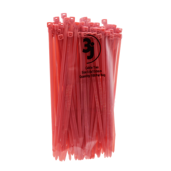 Cable Ties 3.6 x 150mm Pink