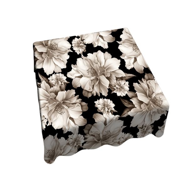 Sepia Sharp Flower Petals Square Tablecloth by Mark van Vuuren