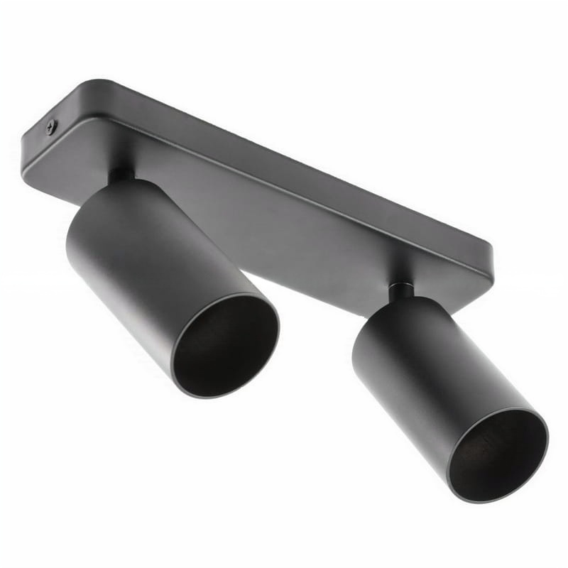 Dual GU10 Aluminum Ceiling and Wall Spotlight - Sand Black