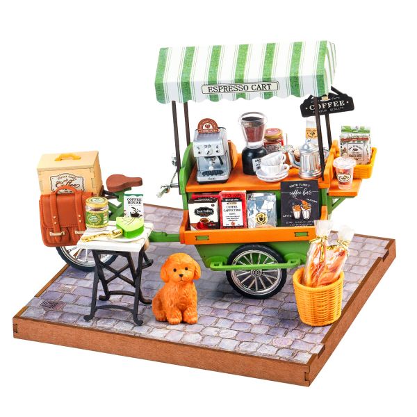 Rolife by Robotime Aromatic Coffee Cart DIY Miniature 3D House