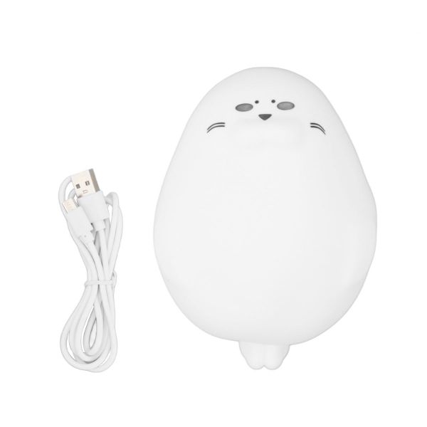 Night Lamp with Seal Design, USB Rechargeable, Soft Glow