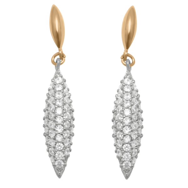 Art Jewellers 9ct/925 CZ Drop &amp; Dangle Earrings - Gold Fusion