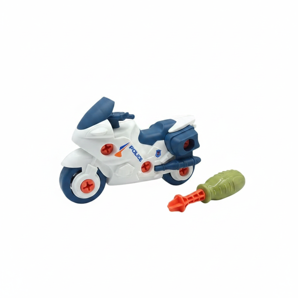 Police Motorbike Construction Toy for Kids 6-12 with Lights &amp; Sounds