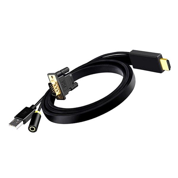 HDMI To VGA + Audio With USB Audio Video Cable 1.5M
