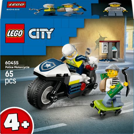 LEGO® City Police Motorcycle Chase Toy, Motorbike Set for Ages 4 and over 60455 Image