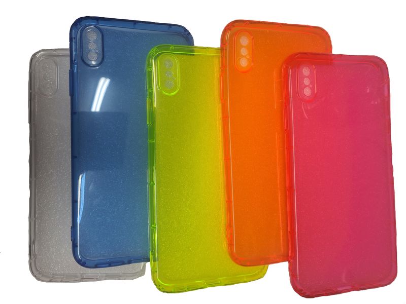 Fluorescent Neon Bumper Hard Back Phone Case Bundle For iPhone XS MAX