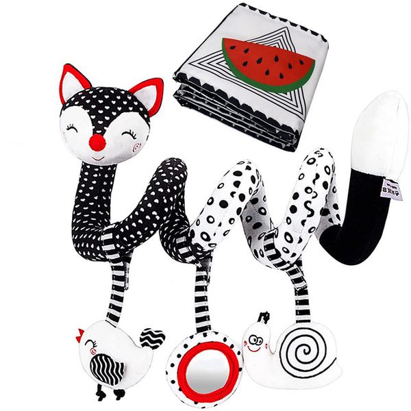 Baby Spiral Activity Rattle &amp; Bath Book Montessori Educational Toys Set