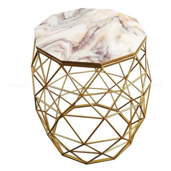 Houston Marble Side Table / Shi8-St9-Gold