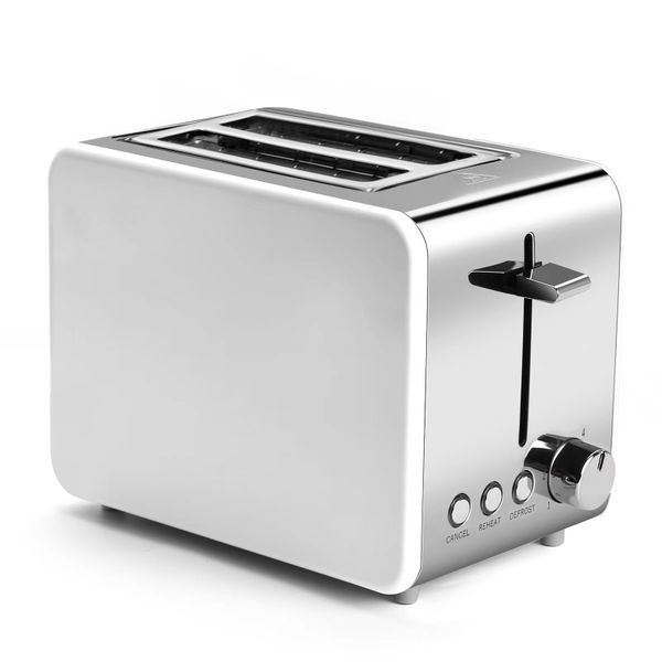 Quality Toaster 2 slice White &amp; Sliver-Defrost, Reheat