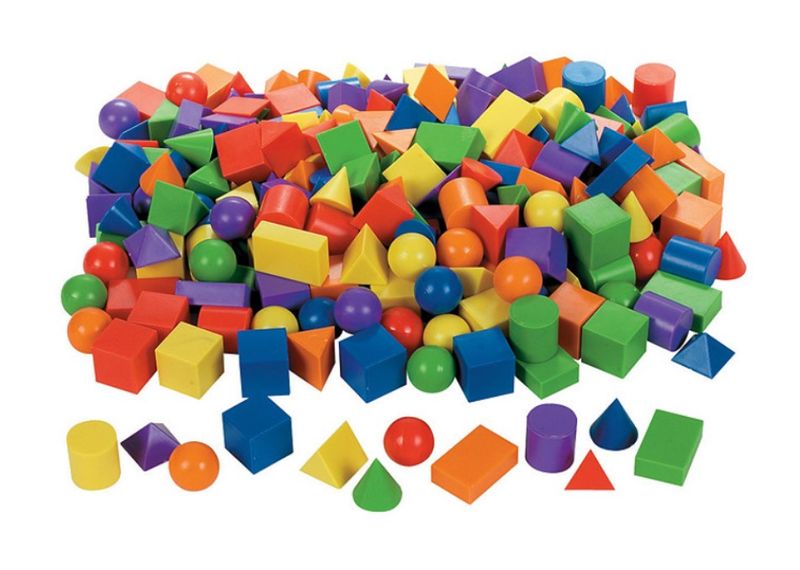 3D Geometric Shapes Solids 2.5cm - 60 Pieces