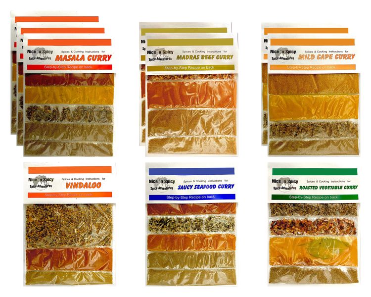 Nice 'n Spicy - Spicy Curry Dishes - 10x Variety Spice Packs