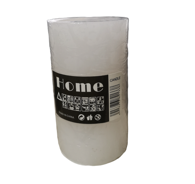 Large White Candle - 12cm x 7cm