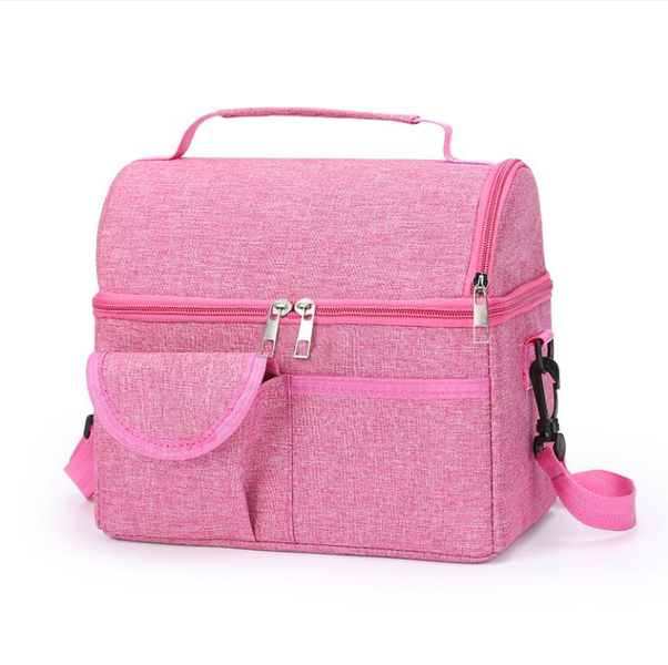 Double Zipper Insulated Cooler Bag Lunch Bag