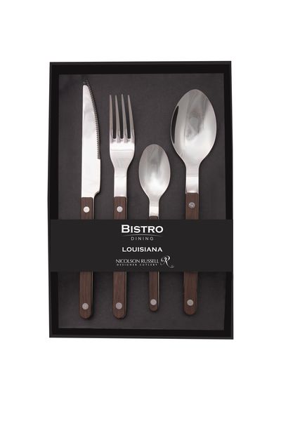 Nicolson Russell Louisiana Wood 16 Piece Cutlery Set