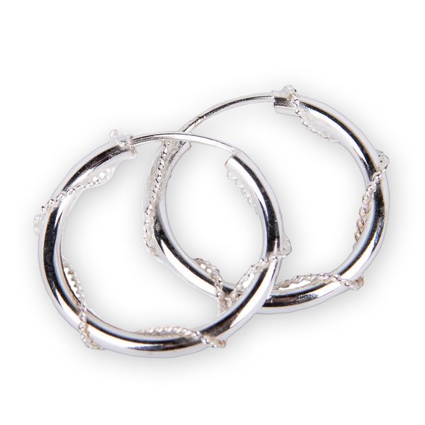 925 Sterling silver roped hoop earrings