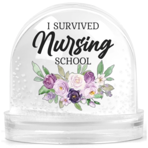 I Survived Nursing School Nurse Graduation Gift Snow Globe